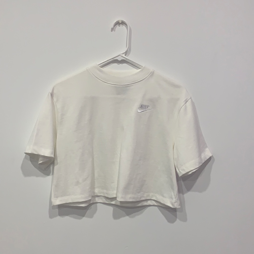 White Nike Cropped Top